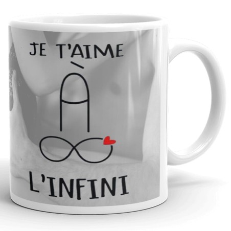 Mug personnalisé je t’aime à l’infini romantique et coquin amour