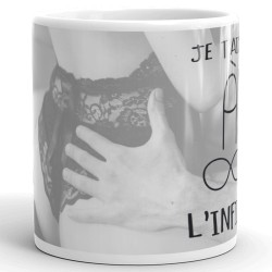 Mug personnalisé je t’aime à l’infini romantique et coquin amour