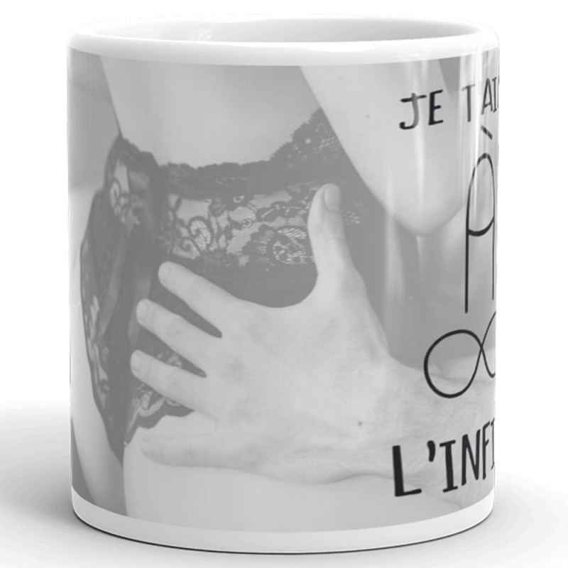 Mug personnalisé je t’aime à l’infini romantique et coquin amour