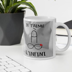 Mug personnalisé je t’aime à l’infini romantique et coquin amour