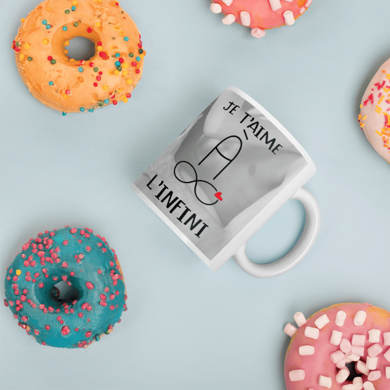 Mug personnalisé je t’aime à l’infini romantique et coquin amour
