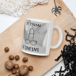 Mug personnalisé je t’aime à l’infini romantique et coquin amour