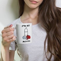 Mug personnalisé humoristique coquin j’te kiff à mordre cadeau
