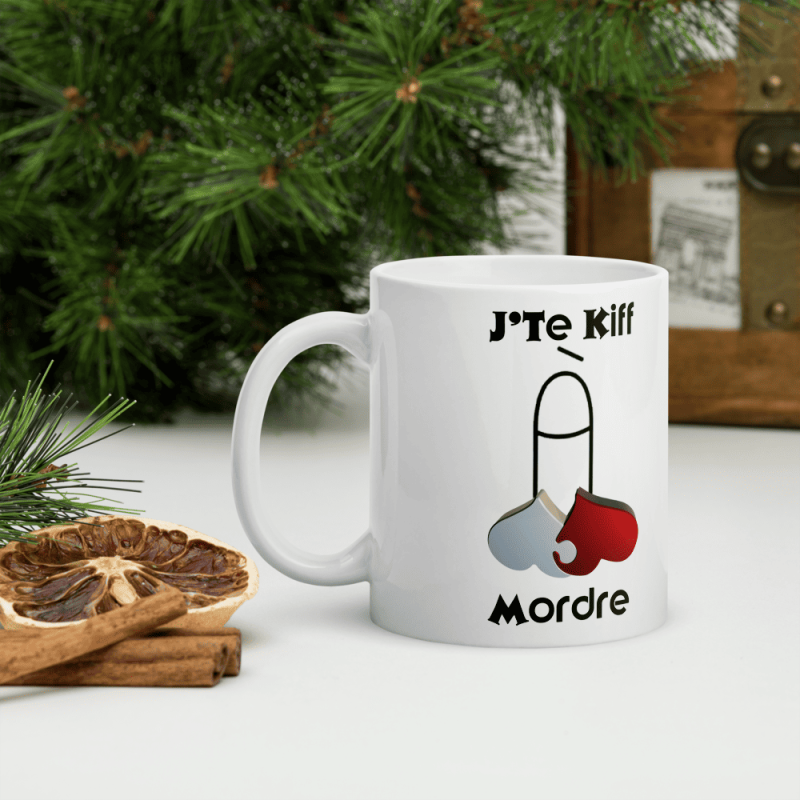 Mug personnalisé humoristique coquin j’te kiff à mordre cadeau