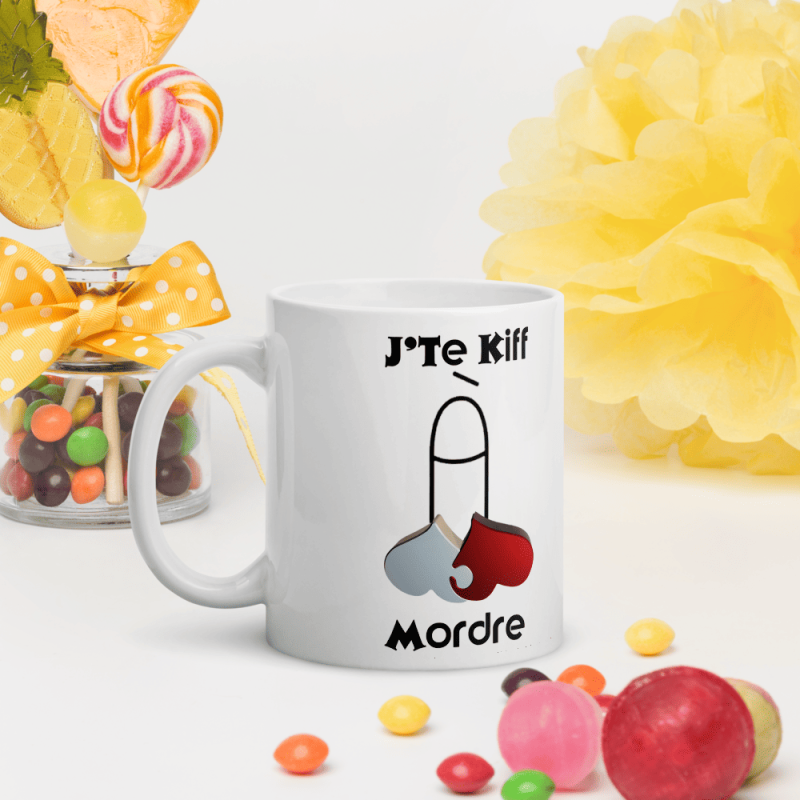 Mug personnalisé humoristique coquin j’te kiff à mordre cadeau