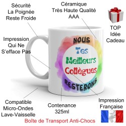 Mug personnalisé collègues nous resterons tes meilleurs cadeau départ