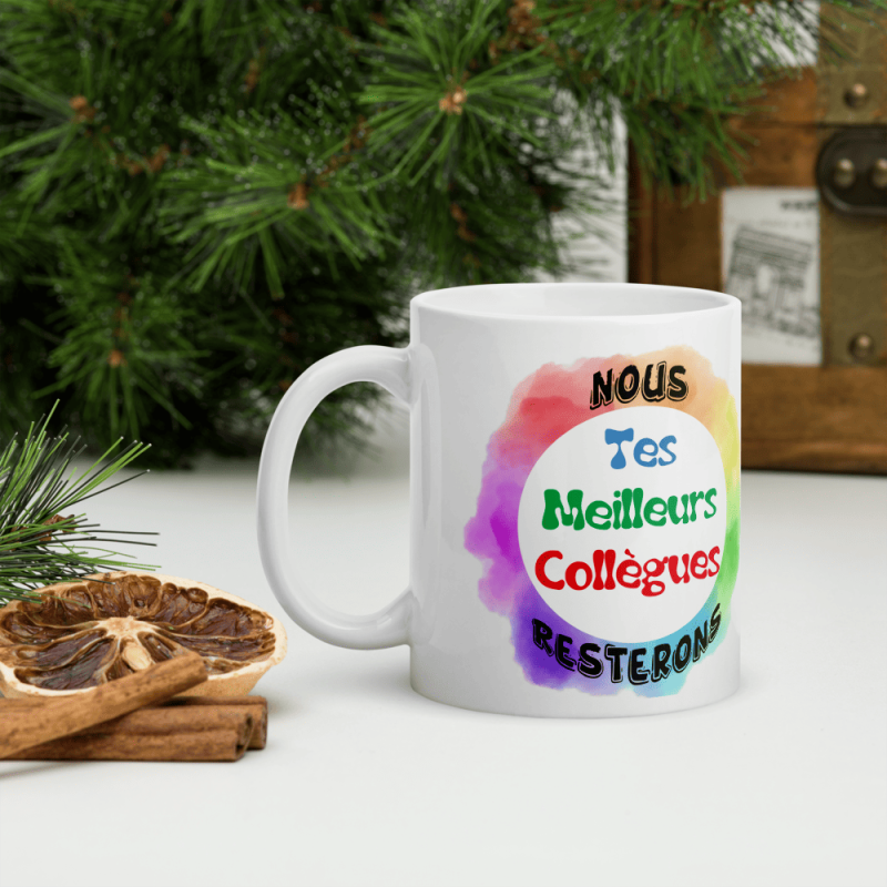 Mug personnalisé collègues nous resterons tes meilleurs cadeau départ