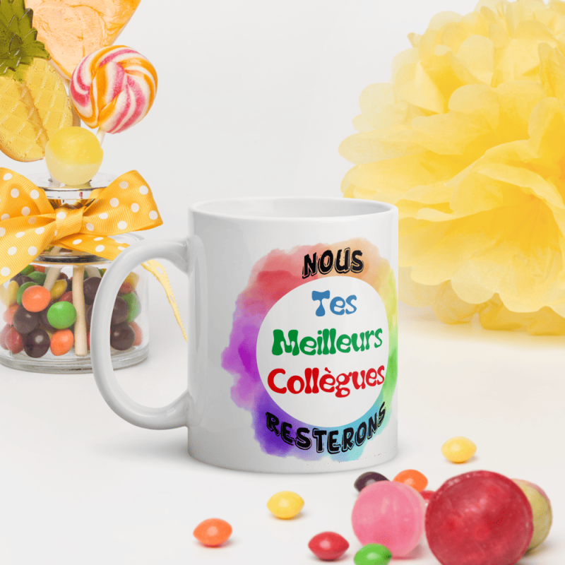 Mug personnalisé collègues nous resterons tes meilleurs cadeau départ