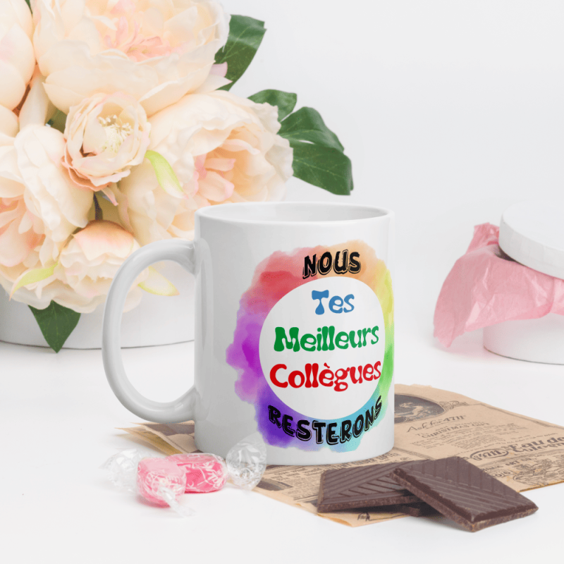 Mug personnalisé collègues nous resterons tes meilleurs cadeau départ