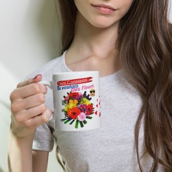 Mug personnalisé connasse fleurs rigolo