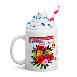 Mug personnalisé connasse fleurs rigolo