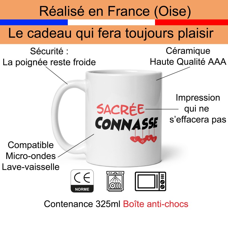 Mug drôle personnalisé sacree connasse