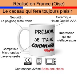 Mug personnalisé je t’aime connasse