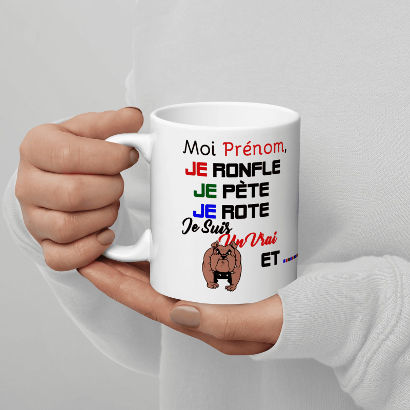 Mug personnalisable drôle je ronfle je pète je rote