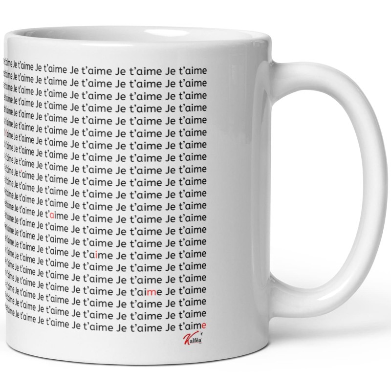 Tasse personnalisable prénom cœur je t’aime cadeau amour