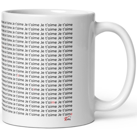 Tasse personnalisable prénom cœur je t’aime cadeau amour