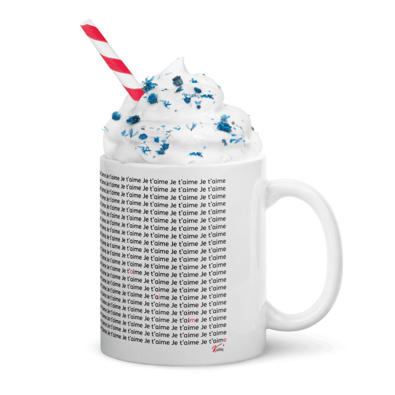 Tasse personnalisable prénom cœur je t’aime cadeau amour