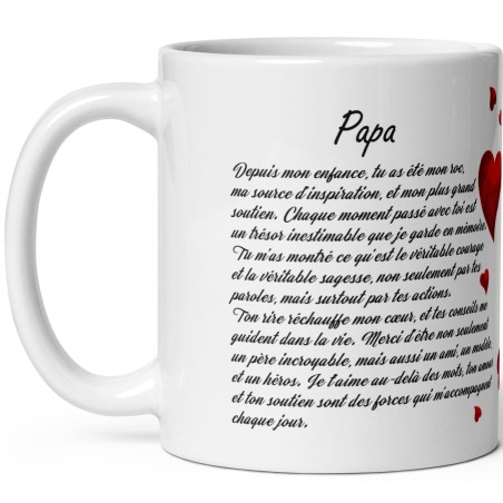 Mug papa amour reconnaissance idée cadeau cœur