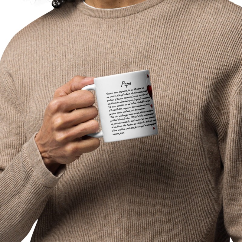 Mug papa amour reconnaissance idée cadeau cœur