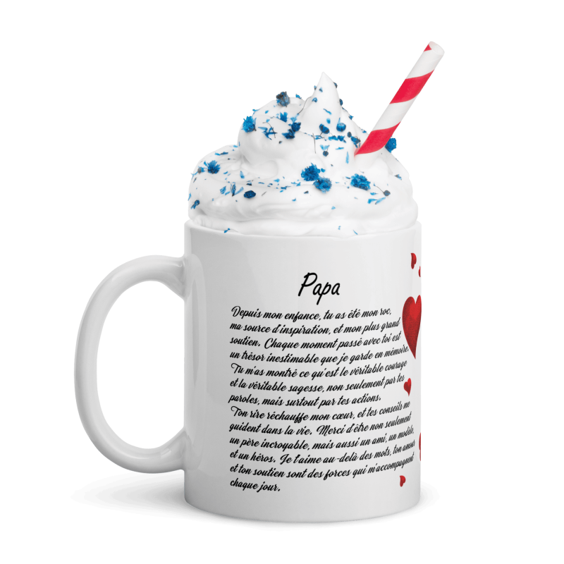 Mug papa amour reconnaissance idée cadeau cœur