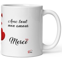 Mug personnalisé maman amour cœur idée cadeau tendre