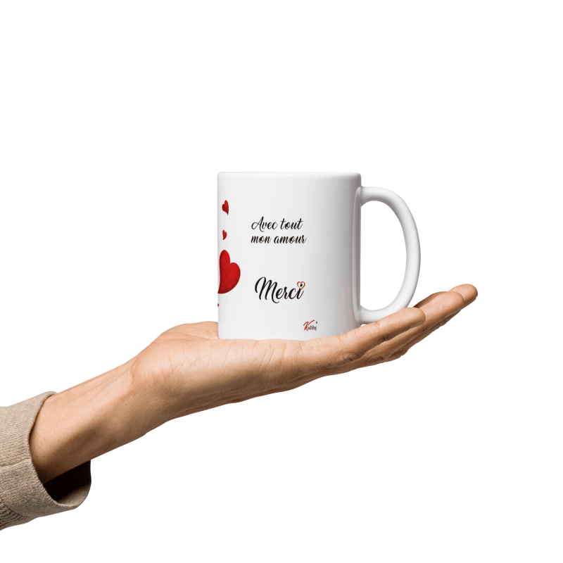 Mug personnalisé maman amour cœur idée cadeau tendre