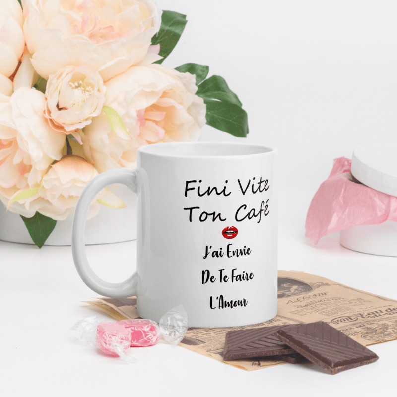 Mug drôle amoureux fini ton café idée cadeau sexy