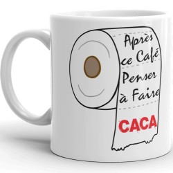 Mug personnalisé drôle café pense à faire caca cadeau humour