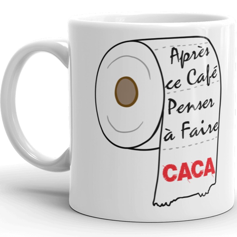 Mug personnalisé drôle café pense à faire caca cadeau humour