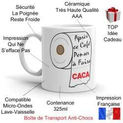 Mug personnalisé drôle café pense à faire caca cadeau humour