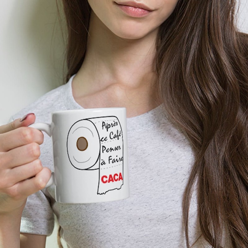 Mug personnalisé drôle café pense à faire caca cadeau humour