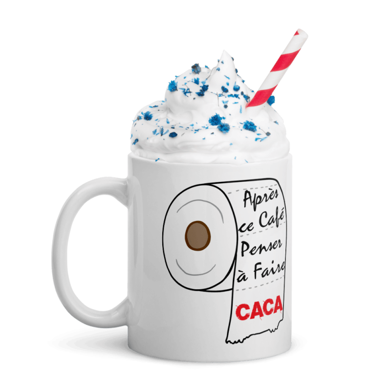 Mug personnalisé drôle café pense à faire caca cadeau humour