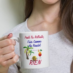 Mug personnalisé retraite fais rien cadeau collègue humoristique