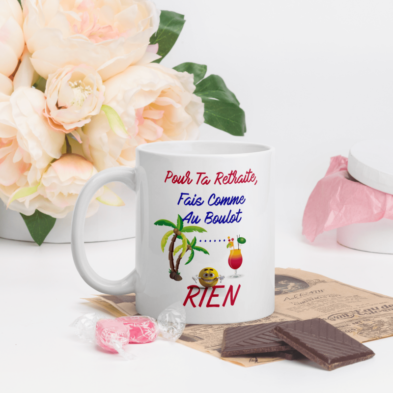 Mug personnalisé retraite fais rien cadeau collègue humoristique