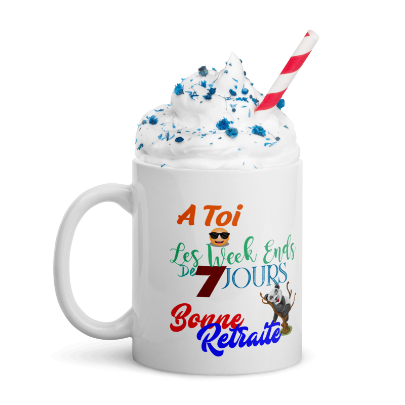 Mug personnalisé retraite humour week-ends de 7 jours cadeau
