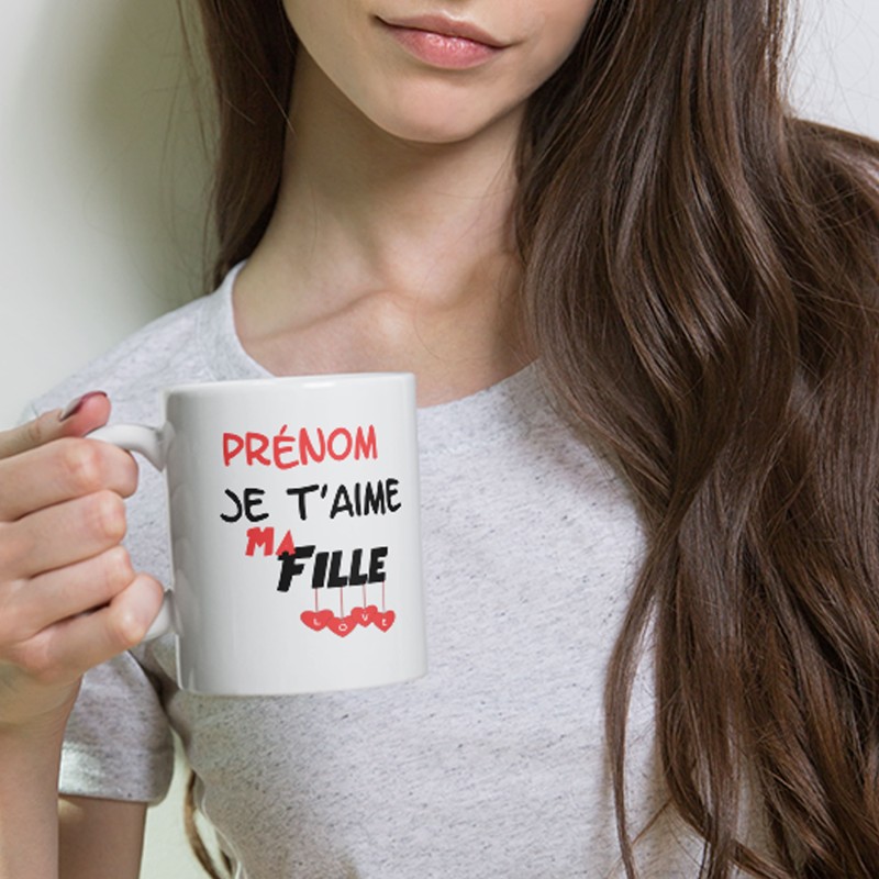 Mug personnalisable Je t’aime ma fille