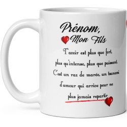 Mug personnalisable prénom Mon Fils cadeau tendre à offrir