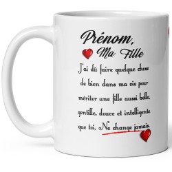 Tasse personnalisable prénom  Ma Fille Je t’aime cadeau original