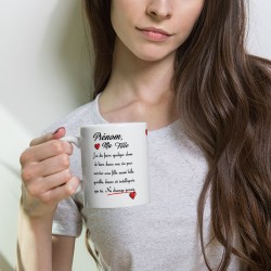 Tasse personnalisable prénom  Ma Fille Je t’aime cadeau original