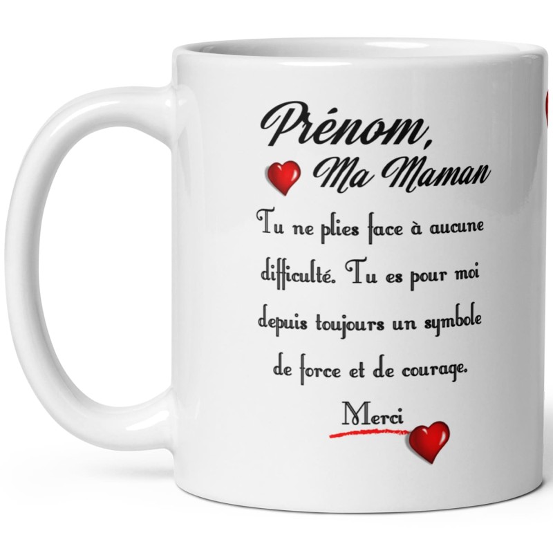 Mug personnalisé Ma Maman Je t’aime idée cadeau
