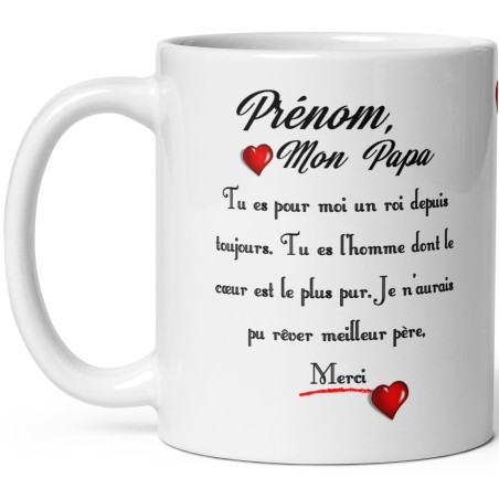 Mug personnalisable mon papa message