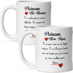 Duo Mugs personnalisables maman papa