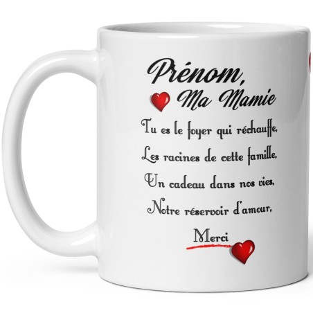 Mug personnalisable ma mamie message