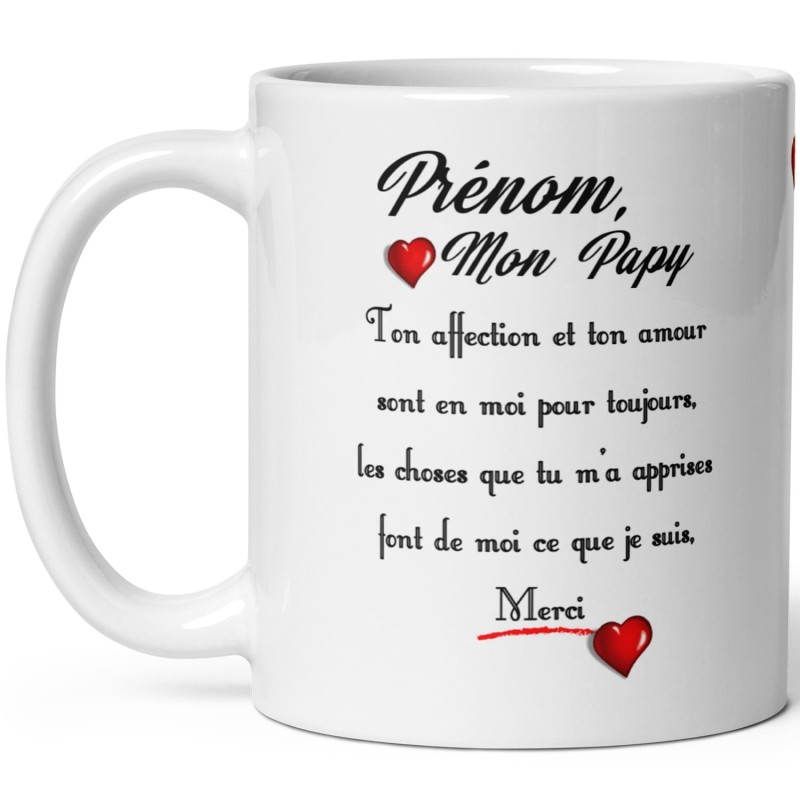 Duo mugs personnalisés Mamie Papy idée cadeau pas chère