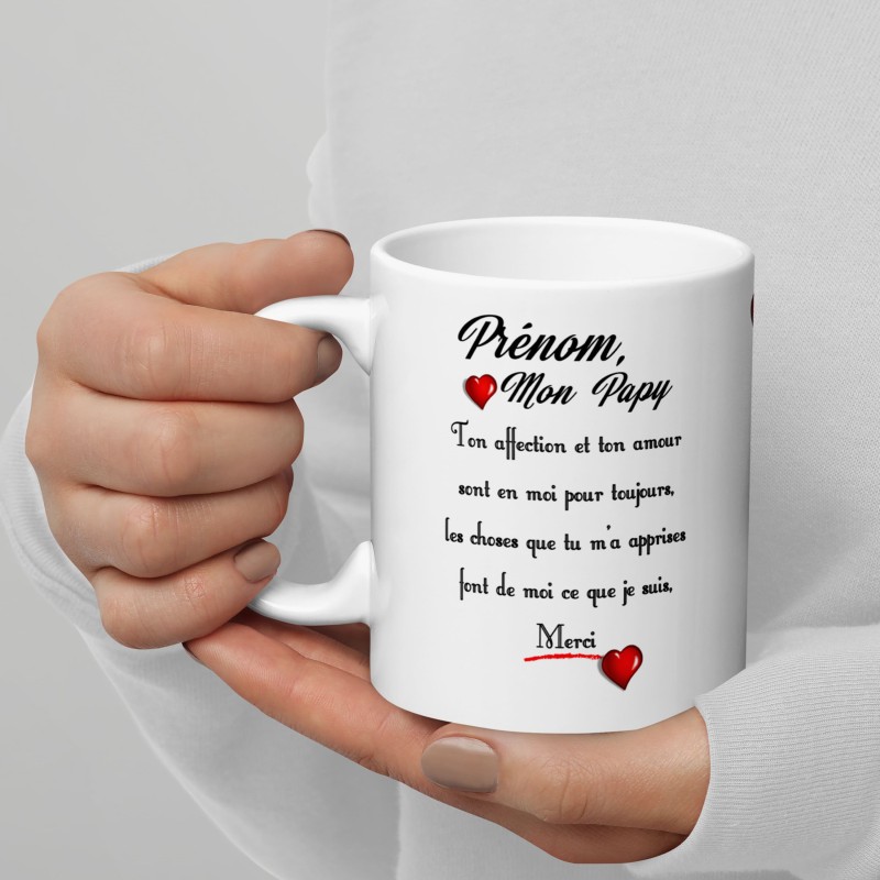 Duo mugs personnalisés Mamie Papy idée cadeau pas chère