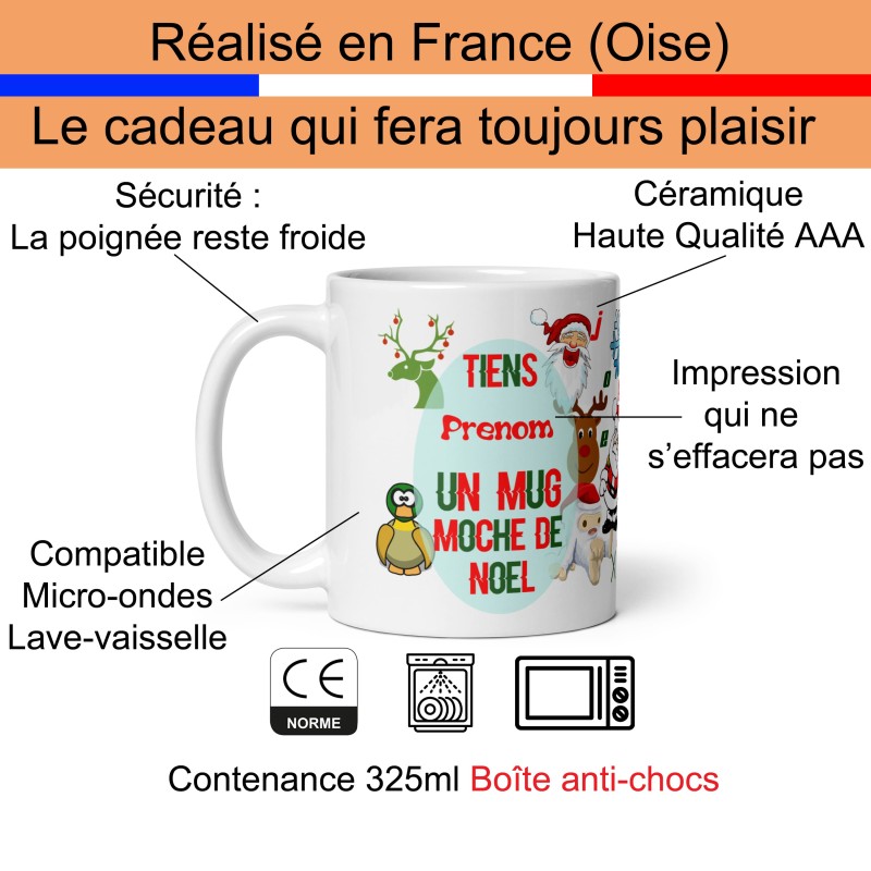 Tasse de Noël personnalisée humour mug moche original