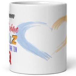 Mug personnalisable prénom mug amoureux drôle avec cœur pastel