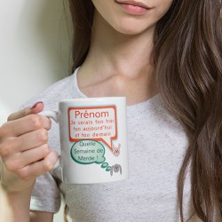 Tasse personnalisée mug lapins message drôle amoureux