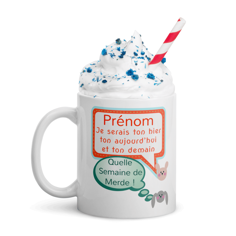 Tasse personnalisée mug lapins message drôle amoureux