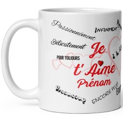 Mug personnalisable je t'aime à la folie